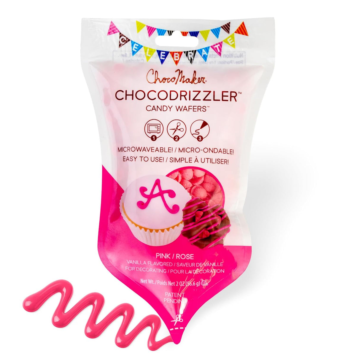 Chocolate Drizzler Candy Wafers Microwaveable Pouch 2 Oz pouch (Case of 12)