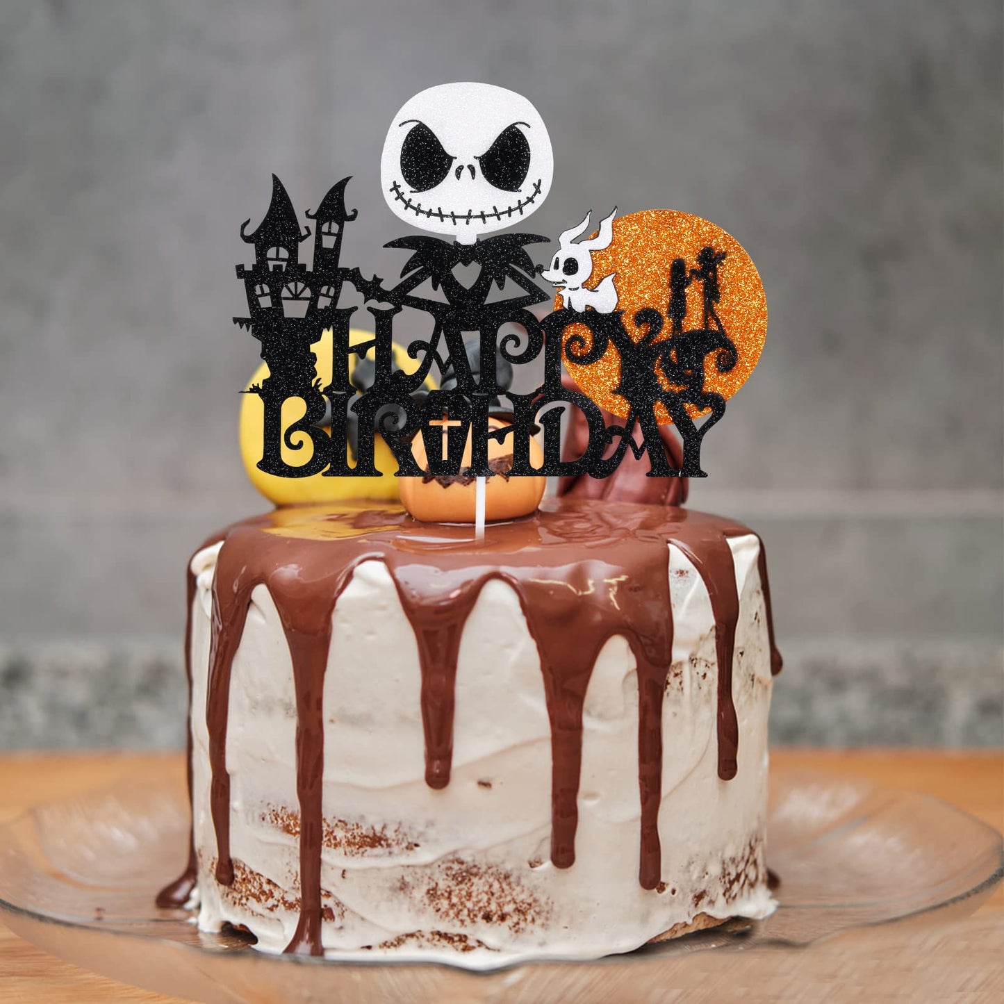 Jack Skellington Happy Birthday Cake Topper Nightmare Before Christmas Birthday Cake Topper Halloween Horrible Birthday Cake Top
