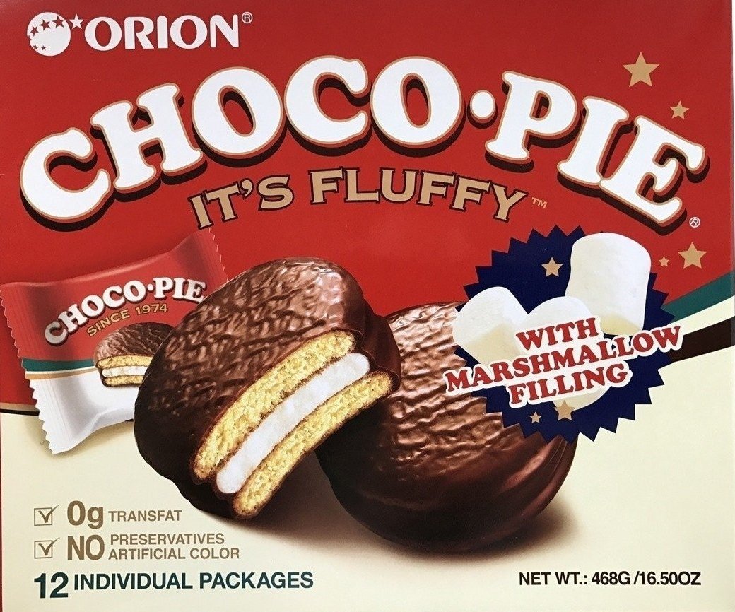 Orion Choco Pie with Marshmallow Cream LARGE, 24 Count (12 x 2 Packs)