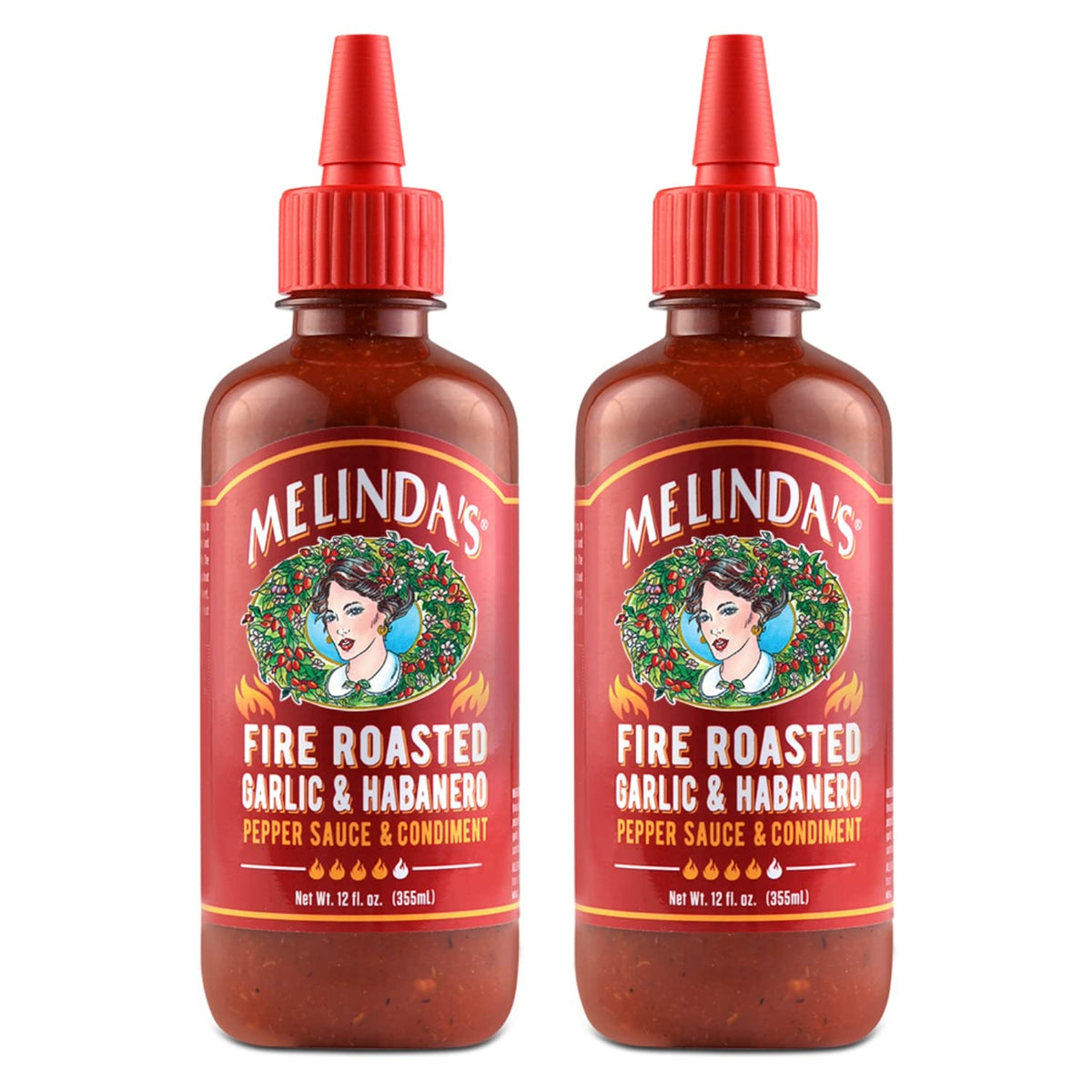 Melindas Fire Roasted Garlic & Habanero Hot Sauce - Craft Hot Sauce With Slow Roasted Garlic, Roasted Habanero Peppers, Lime Jui