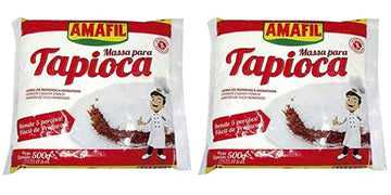 Amafil Flour 500G 17.6Oz Massa Para Pack, Tapioca, 17.5 Ounce, (Pack Of 2)