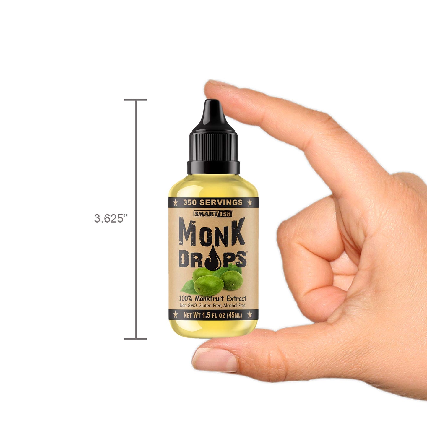 Smart138 Monk Drops Liquid Sweetener - Zero Calories, Zero Sugar, 1.5 Fl Oz