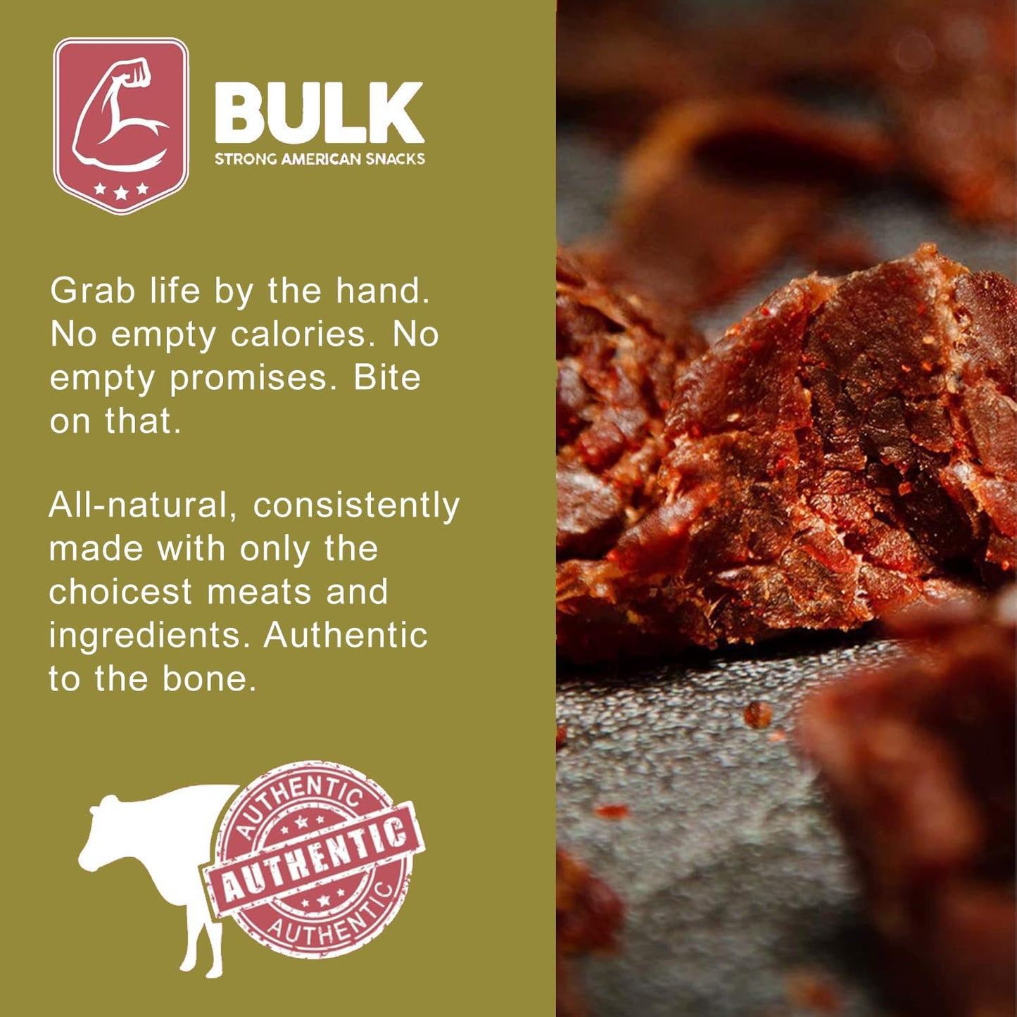 Bulk Teriyaki 1 Pound Brisket Beef Jerky - All Natural Gluten Free