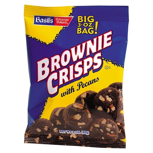 Basils Bavarian Bakery Brownie Crisps With Pecan 3 Oz (Pack Of 48)