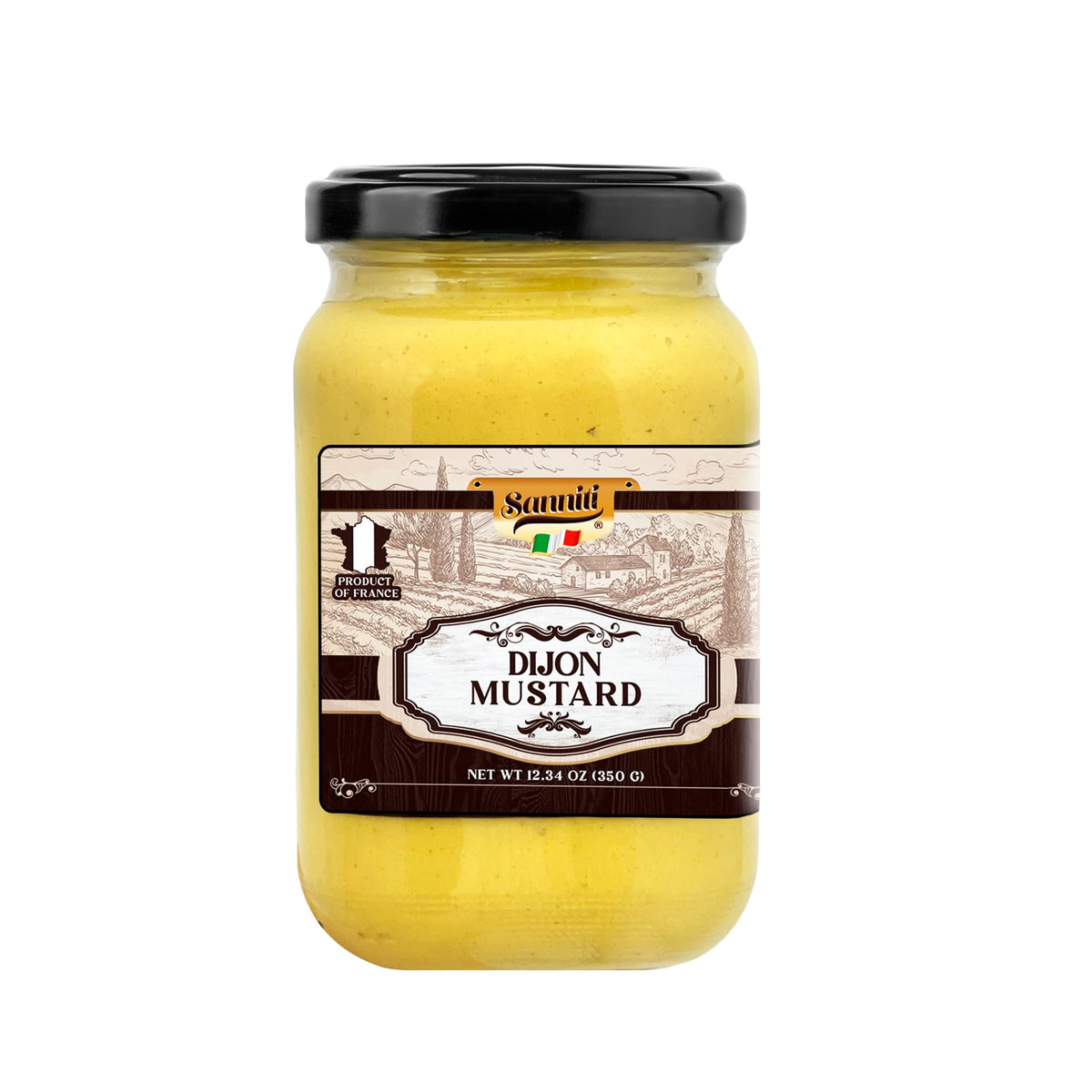 Sanniti Dijon Mustard Imported From France, 12.34 oz (Pack of 2)