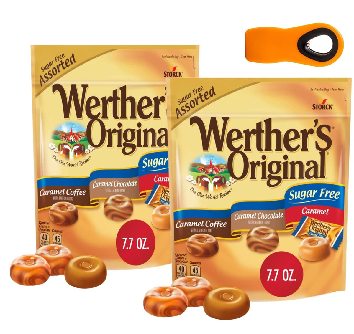 Werthers Original Hard Candy (7.70 OZ (Pack of 2) | Individually Wrapped Hard Candy,Sugar Free Caramel Candy |