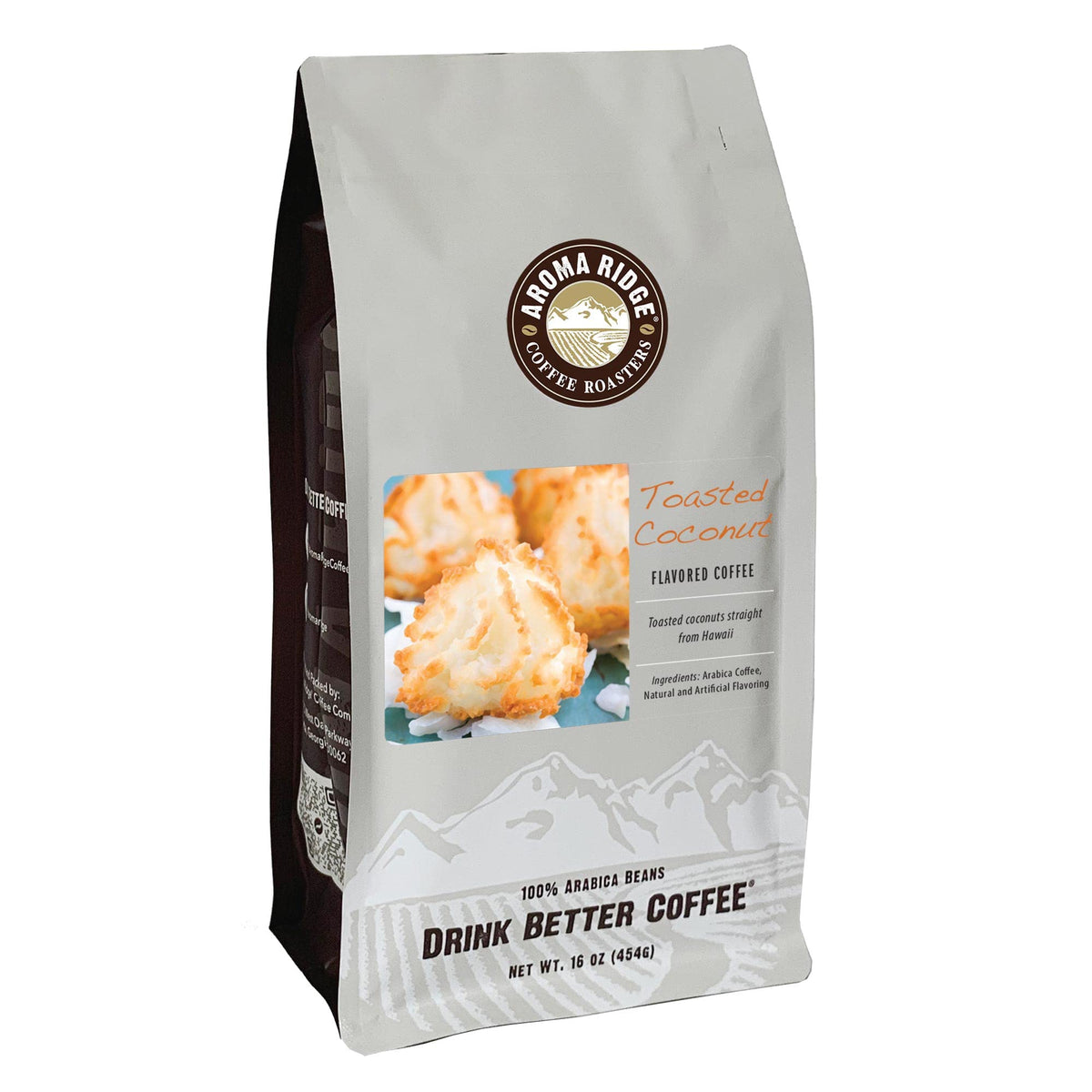 Aroma Ridge, Toasted Coconut Flavored Coffee, 16 Ounces Whole Bean