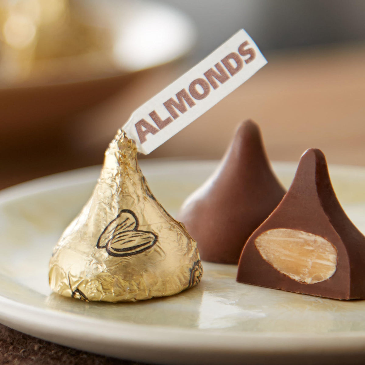 HERSHEYS KISSES Milk Chocolate with Almonds Candy Bulk Bag, 60 oz