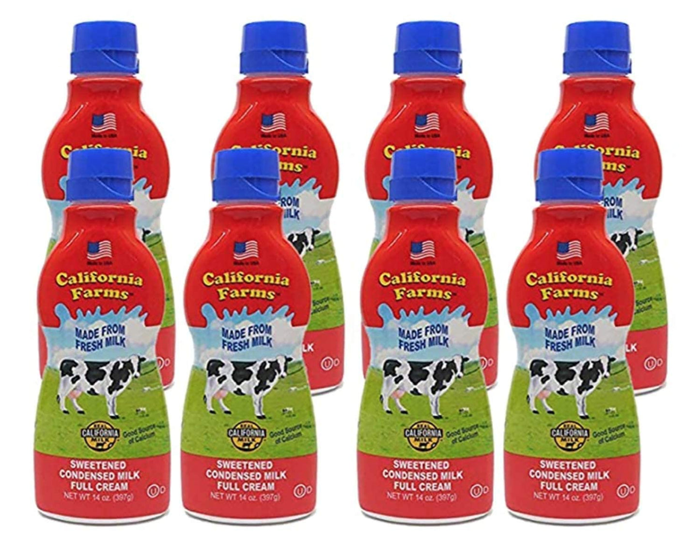 California Farms Sweetened Condensed Milk Full Cream, 14 Oz, Pack Of 8