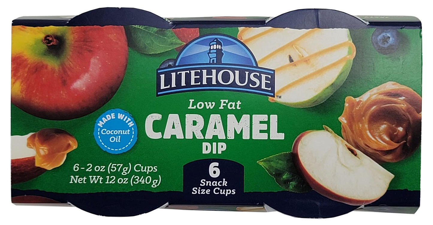 Litehouse Low Fat Caramel Dip - Gluten-Free Snack Cups, 6 Pack of 2 Oz