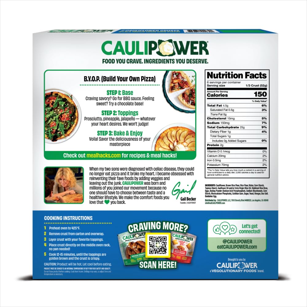CAULIPOWER Cauliflower Pizza Crust, Original, 12 oz (Pack of 2)