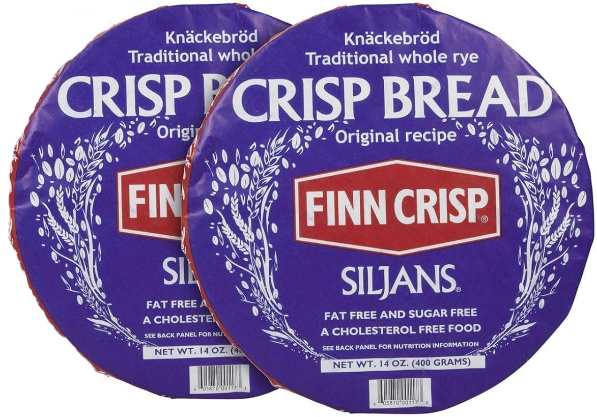 Finn Crisp Siljans Round Rye Crispbread 2 x 14oz | Knckebrd From Finland | Multipack of Authentic Finnish Sourdough Crispbreads 