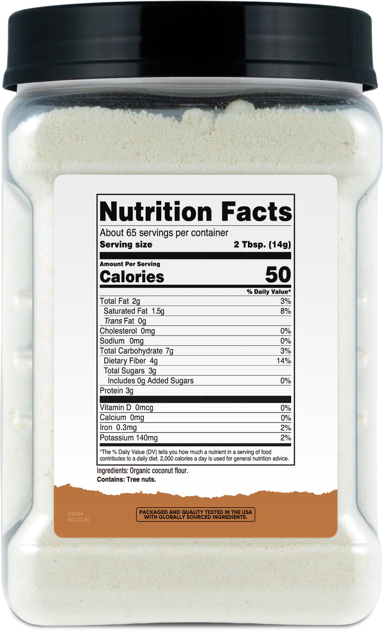 Nutricost Organic Coconut Flour - Gluten-Free, GMO-Free, 32.4 Ounce (2 LB)
