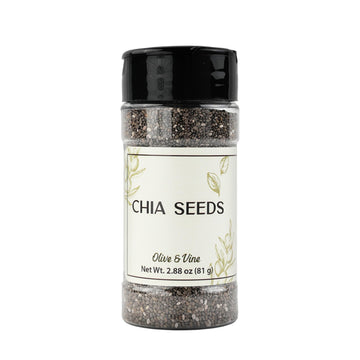 Olive & Vine Chia Seeds, Nutty Flavor, for Smoothies & Baking, Rich Tradition, Authentic Taste, for Global Recipes (2.88 Ounce)