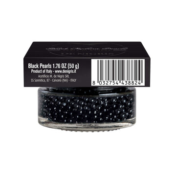 De Nigris Black Modena Pearls with Balsamic Vinegar, 1.69 Oz (50g) - Authentic Italian Flavor for Gourmet Dishes