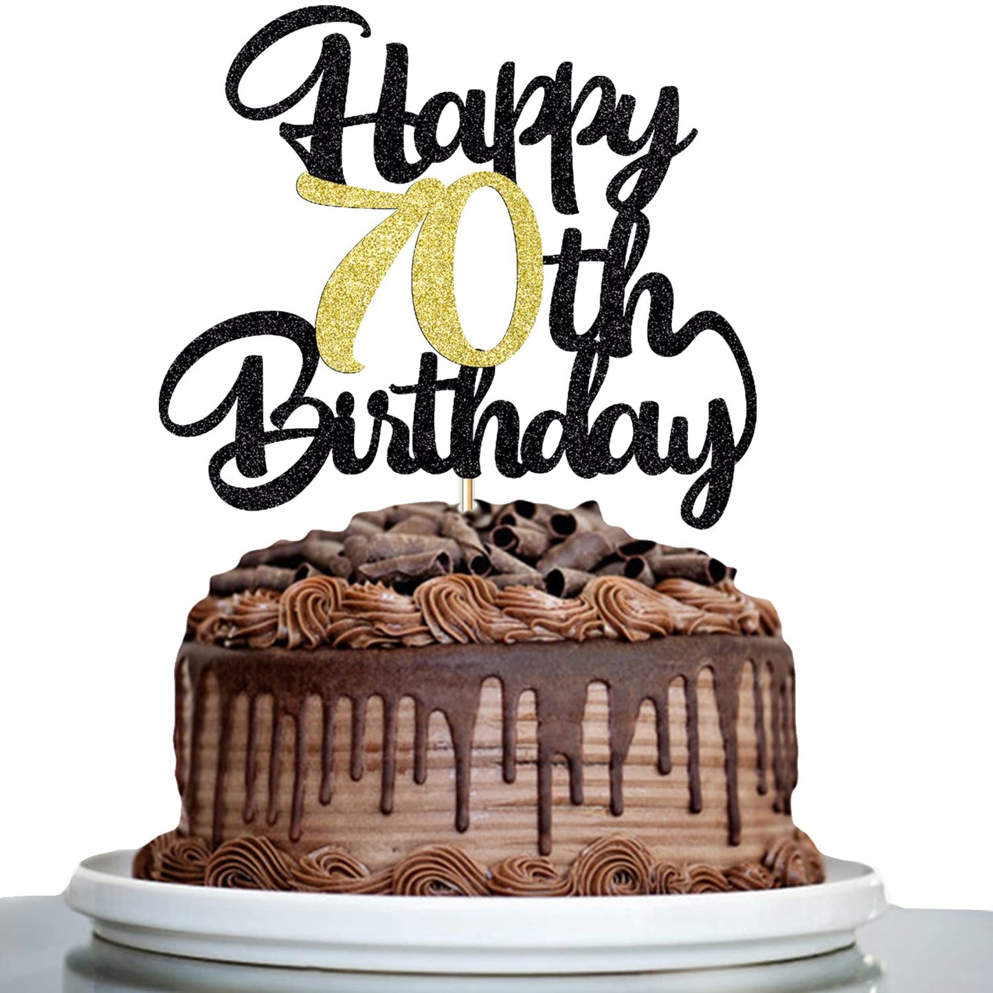 Klionjor 70Th Happy Birthday Cake Topper Happy Birthday Cake Decoration 70Th Birthday Party Decoration Gift Plugin (70)
