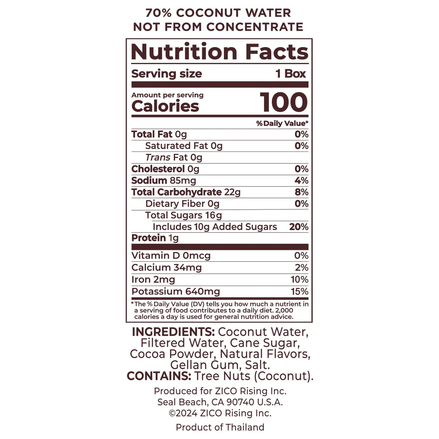 ZICO Chocolate Coconut Water, Dairy-Free, Plant-Based, 11.2 Fl Oz (Pack of 12)
