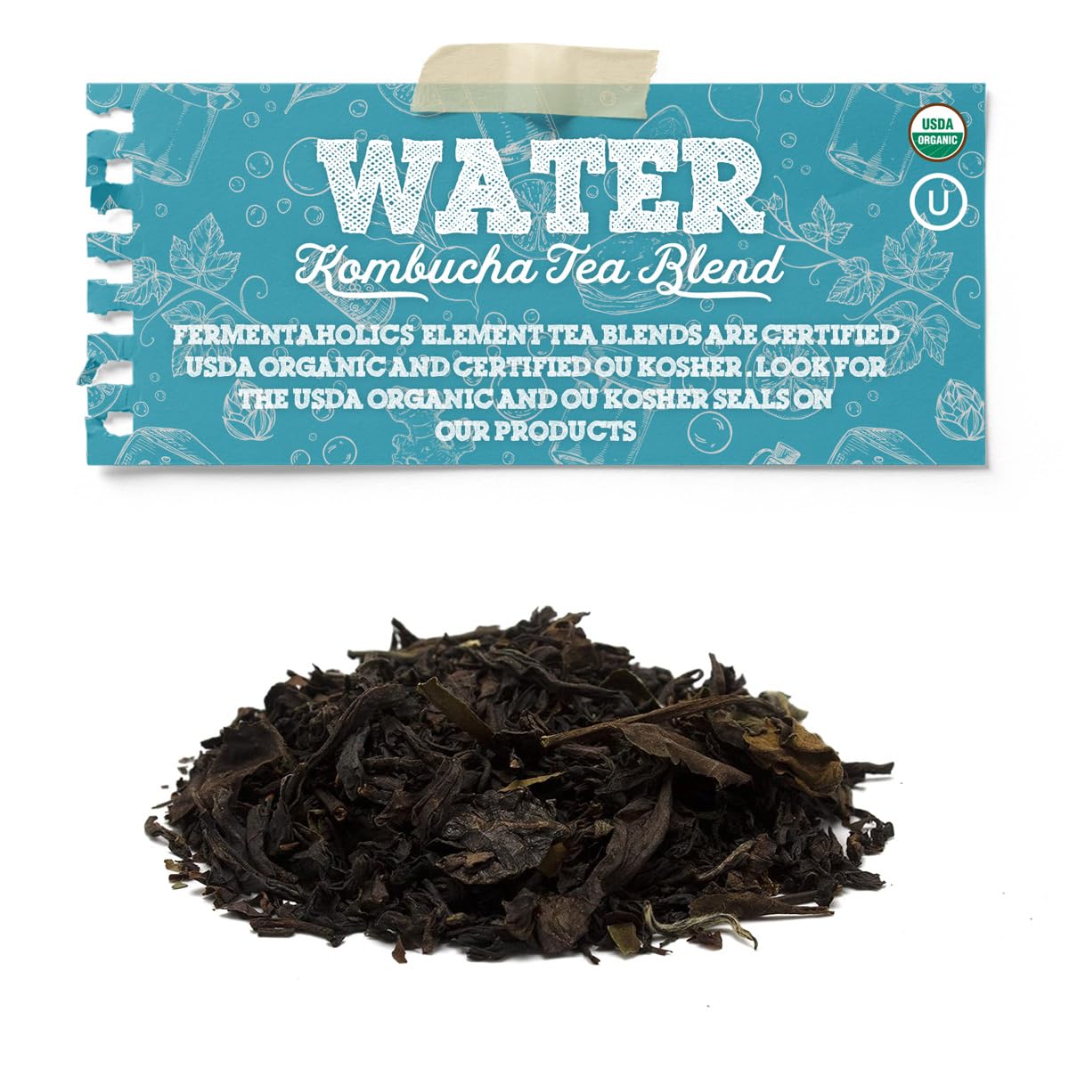 Fermentaholics - Element Kombucha Tea Blends | Usda Certified Organic Kombucha Tea Blend | Kosher Certified (Water Blend)