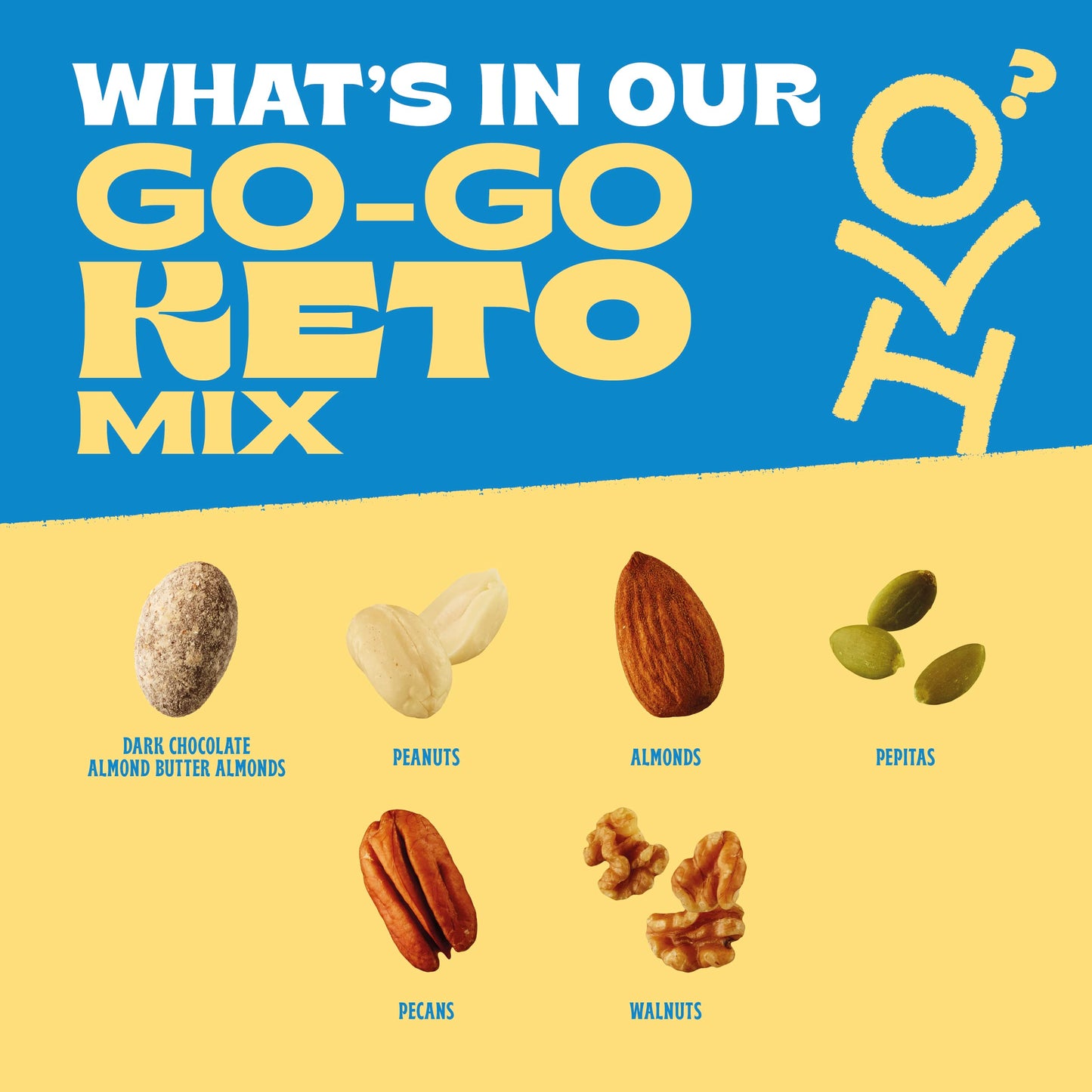 Orchard Valley Harvest Go Go Keto Mix, 8 oz (Pack of 1), Dark Chocolate Almond Butter Almonds, Pepitas, Almonds, Peanuts, Walnut