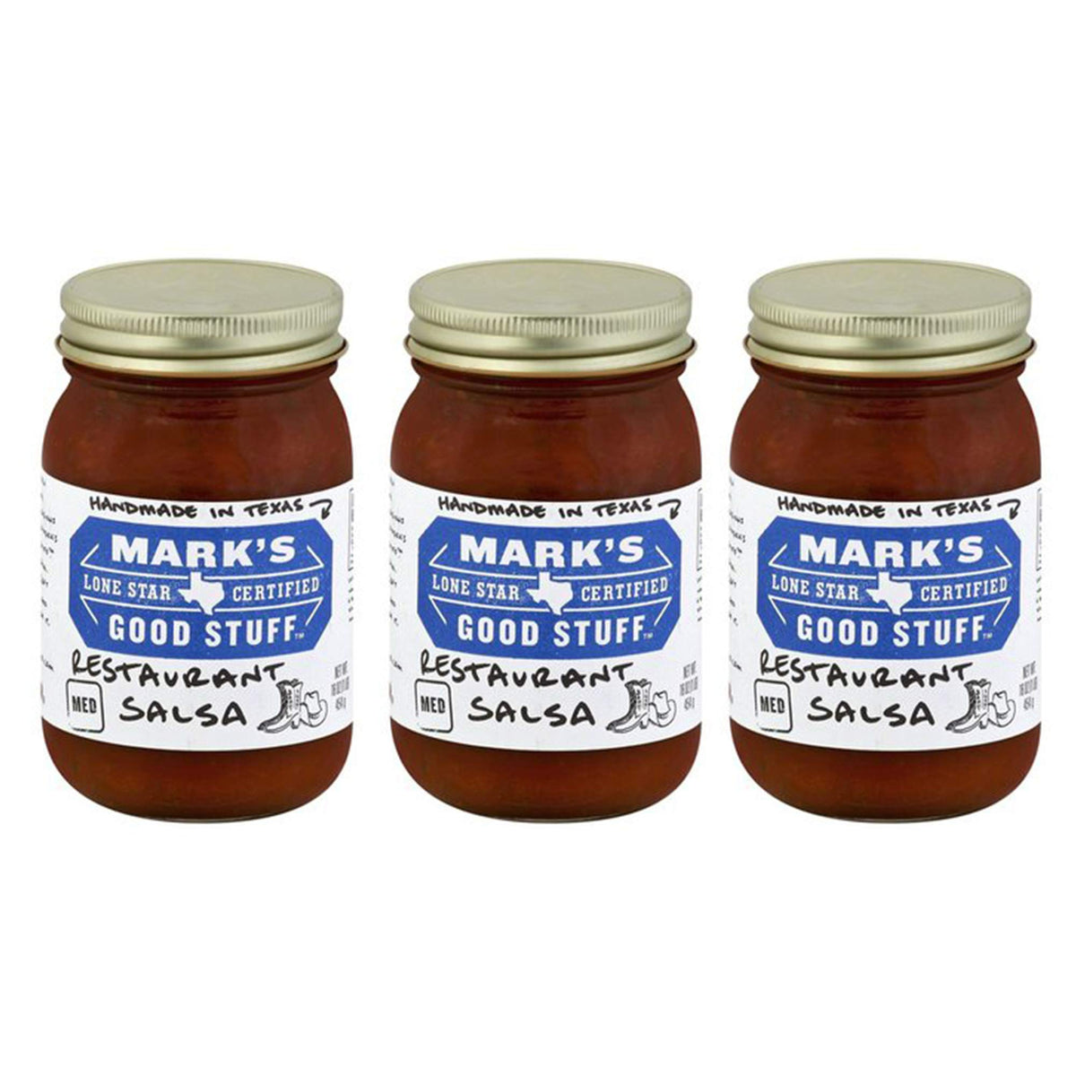 Mark'S Lone Star Certified Good Stuff Salsa 16Oz Jar (Pack Of 3) (Choose Flavor Below) (Restaurant - Medium)
