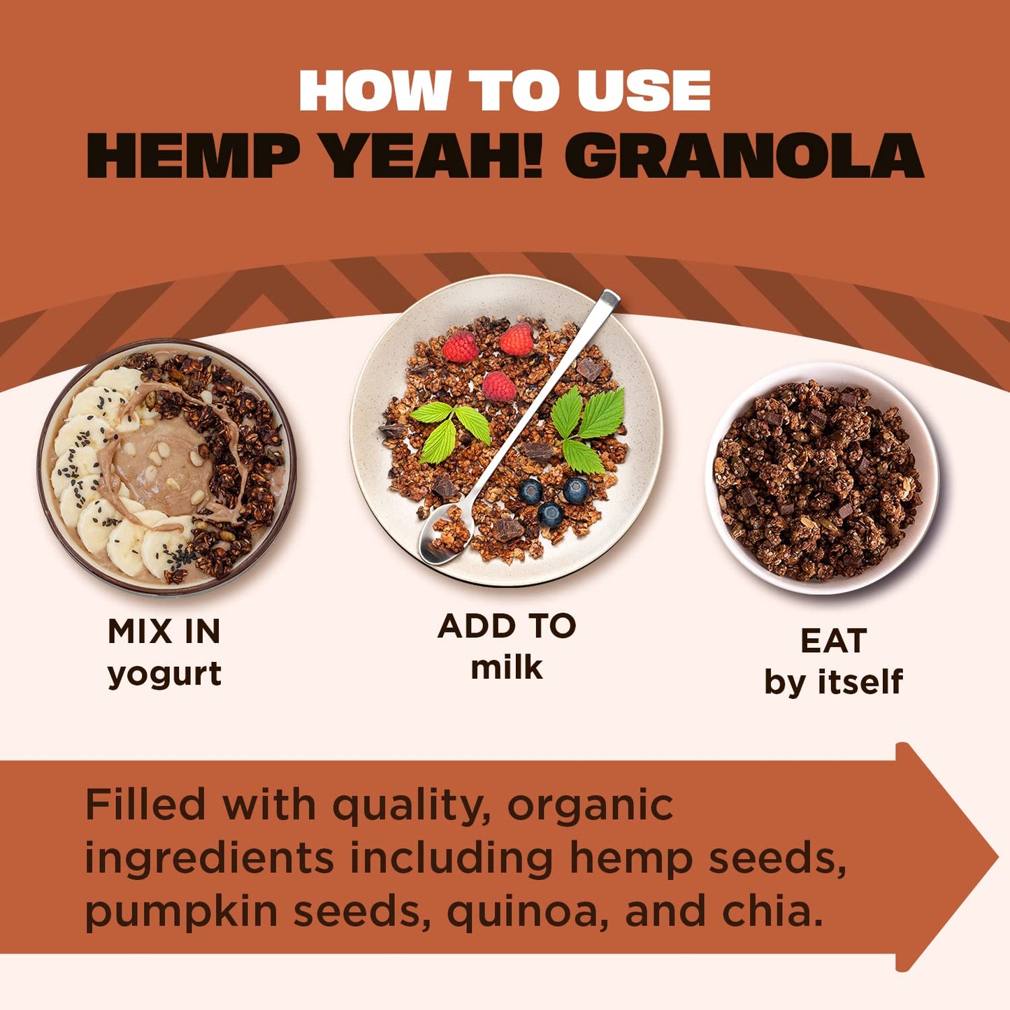 Manitoba Harvest Hemp Yeah Granola, Dark Chocolate, 10Oz, With 13 G Of Protein, 3 G Omegas 3 & 6, 4 G Of Fiber And Less Than 10 G Sugar Per Serving, Organic, Non-Gmo, (Pack Of 6) Packaging May Vary