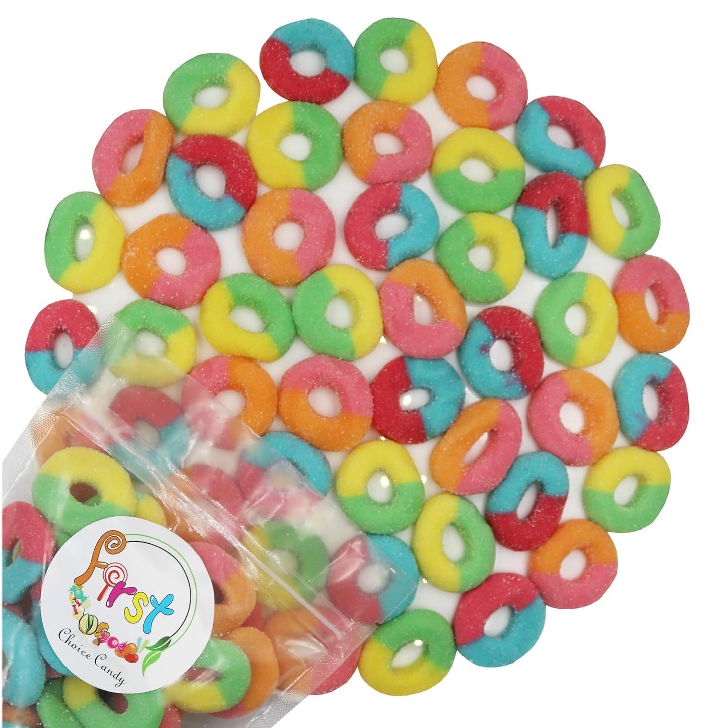 Firstchoicecandy Gummy Rings (Neon, 2.2 Pound (Pack Of 1))