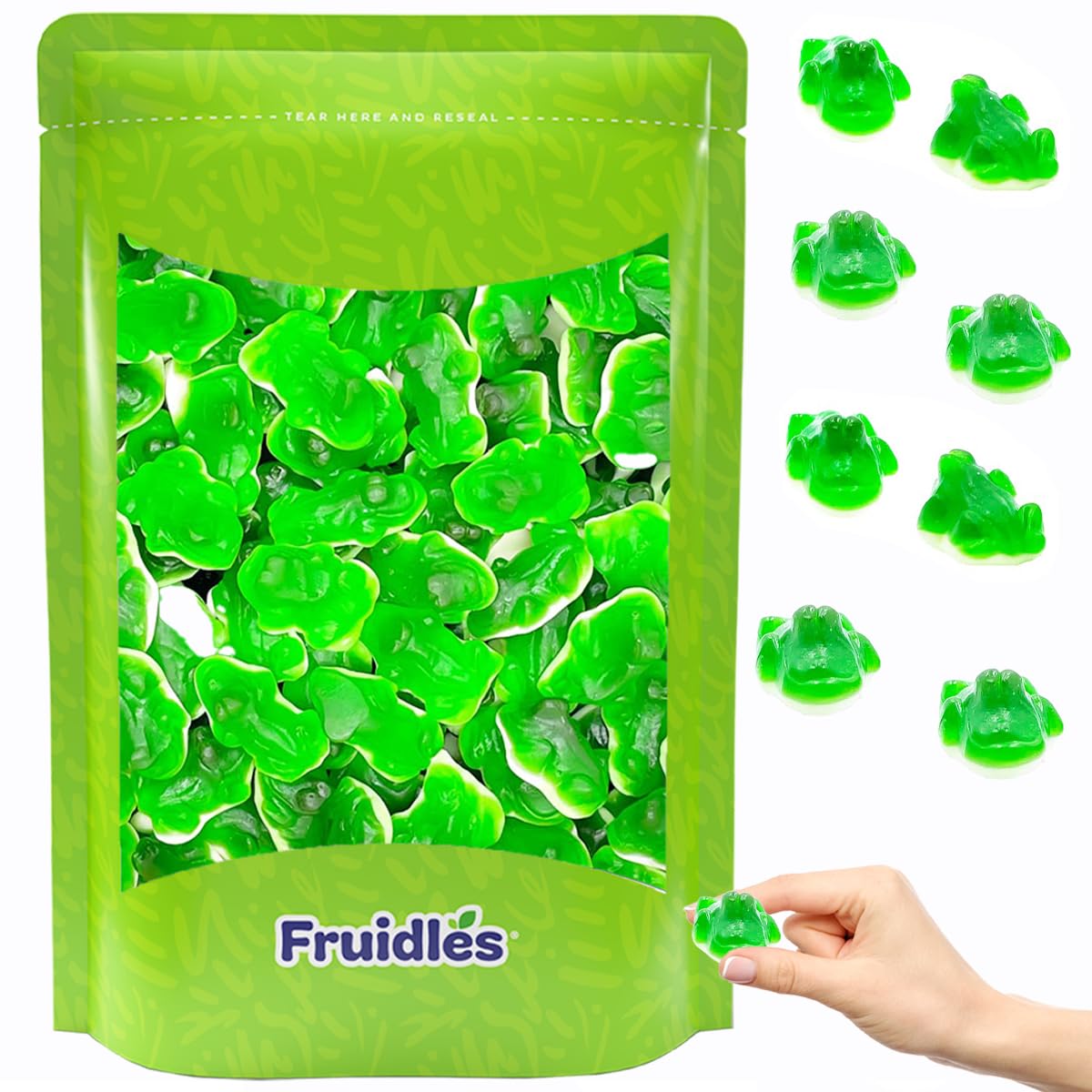 Fruidles Green Frogs Gummi Candy, Delicious Fruit Flavors Gummies (Half-Pound)