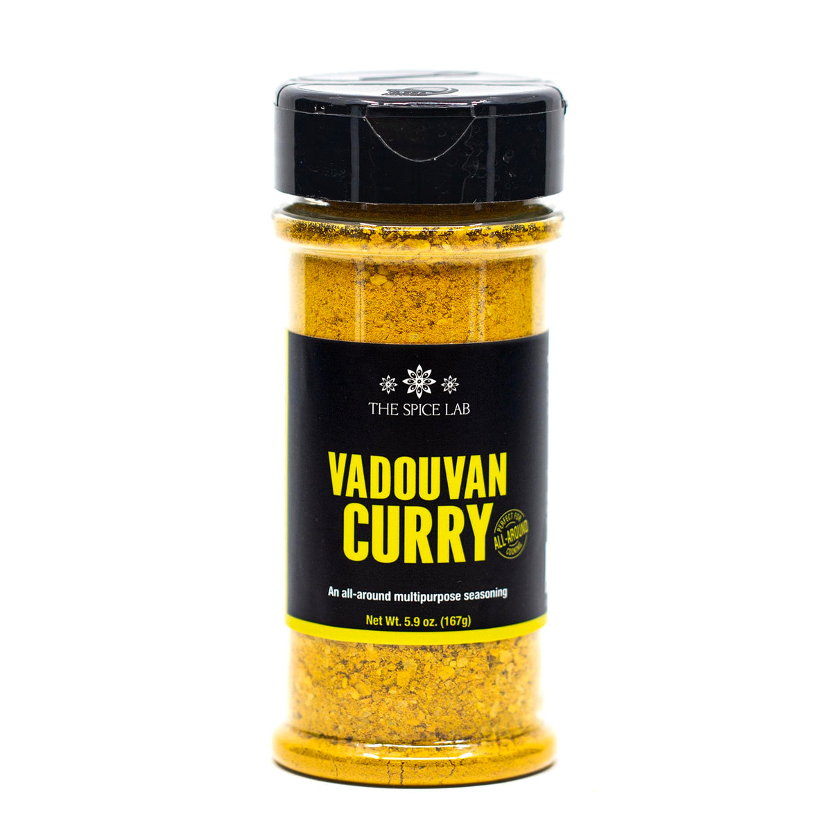 The Spice Lab Vadouvan Curry Seasoning Rub Blend, 5.9 oz Shaker Jar, Yellow