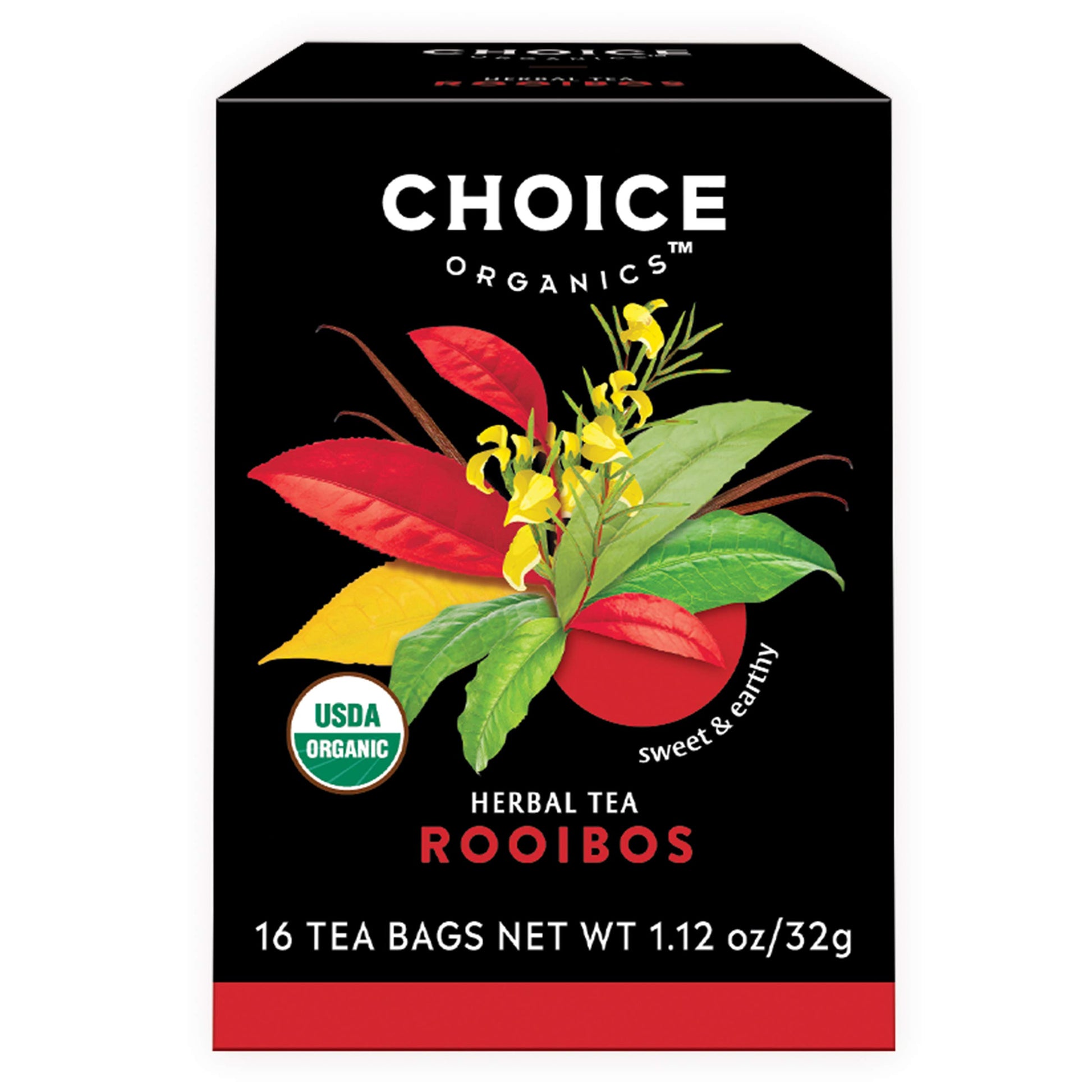 Choice Organics - Organic Rooibos Tea (6 Pack) - Fair Trade - Compostable - Caffeine Free - 96 Organic Herbal Tea Bags