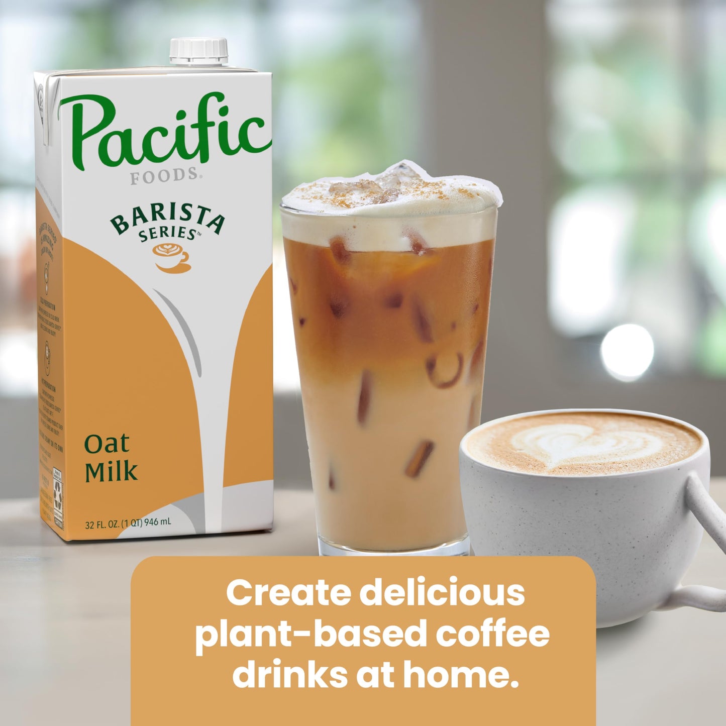 Pacific Foods Barista Series Original Oat Milk, Plant Based Milk, 32 oz Carton (Case of 12)