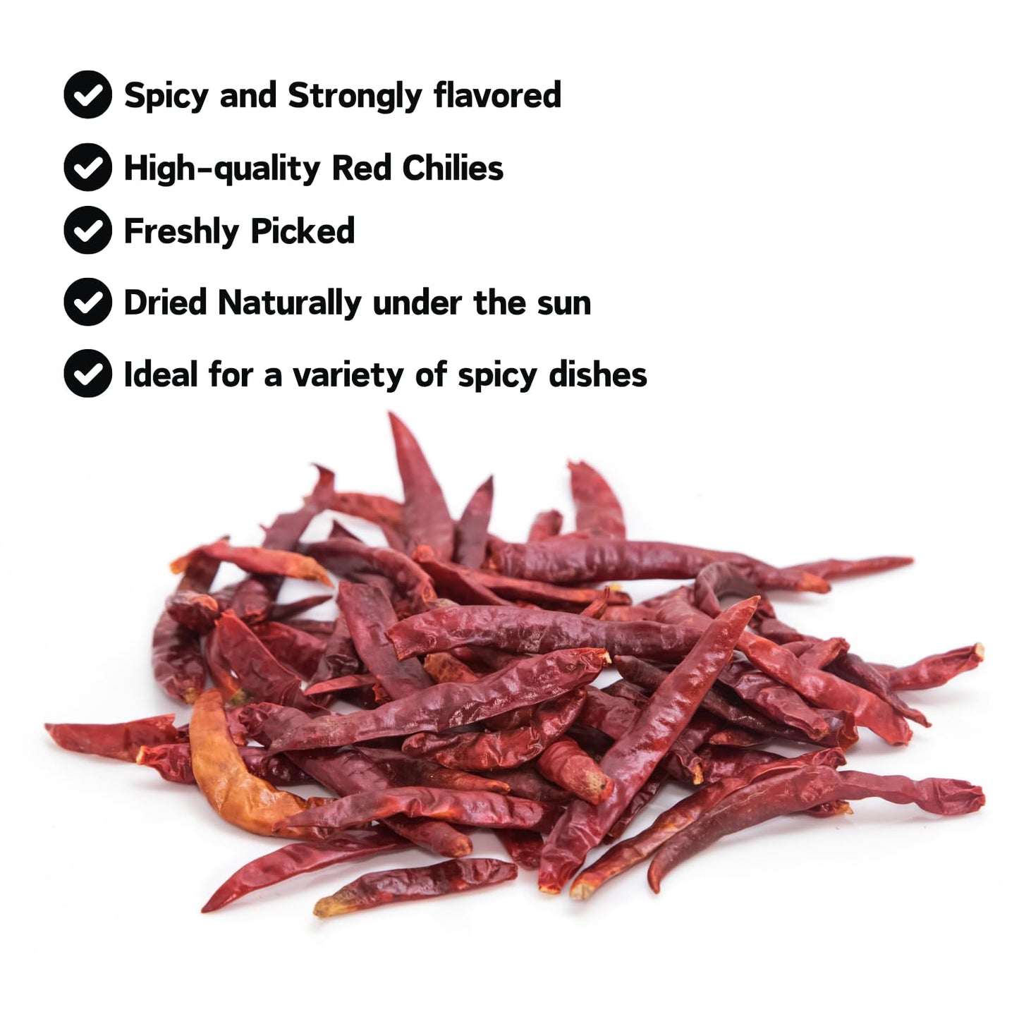 Natruen Whole Dry Szechuan Chinese Red Chili Pods 4 Oz (Medium Hot), Facing Heaven Chili, Spicy Sichuan Dried Red Hot Chilies Fo