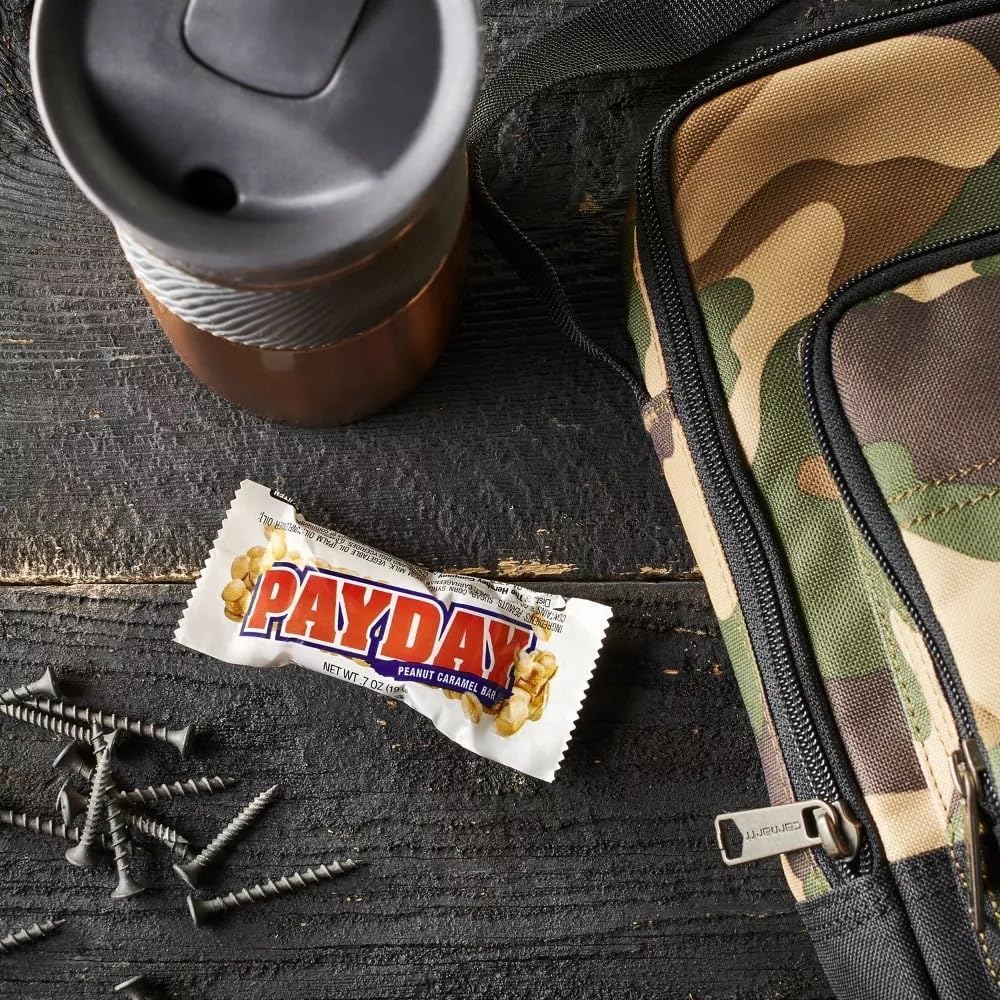 PayDay Fun Size Candy Bars - 40 Individually Wrapped Candy Bars - Bulk PayDay Peanut & Caramel Candy - Bulk Candy Perfect for Pa
