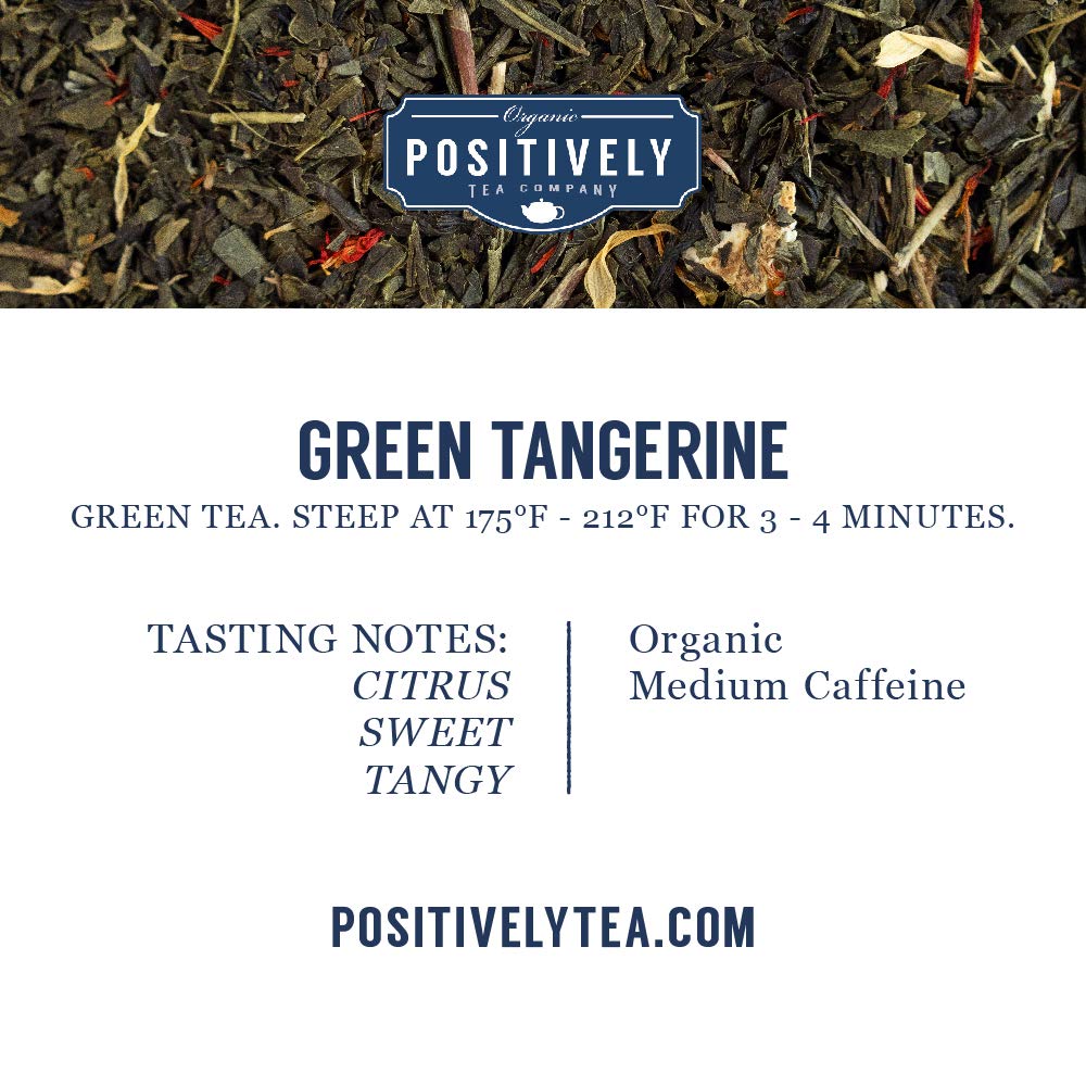 Organic Positively Tea Company, Green Tangerine, Green Tea, Loose Leaf, 16 Ounce