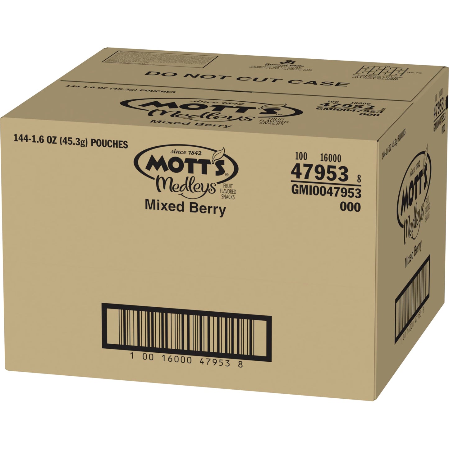 Motts Mixed Berry Fruit Snacks, 1.6 Oz, 144 Count