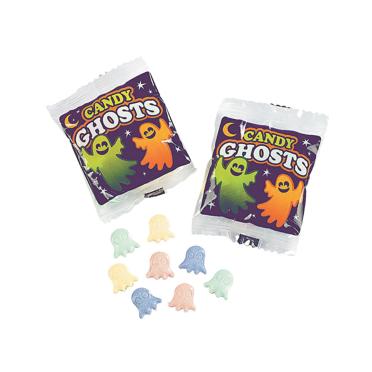 Fun Express Hard Candy Ghosts Halloween Candy - 48 Count - Multicolor - Model 25/6084