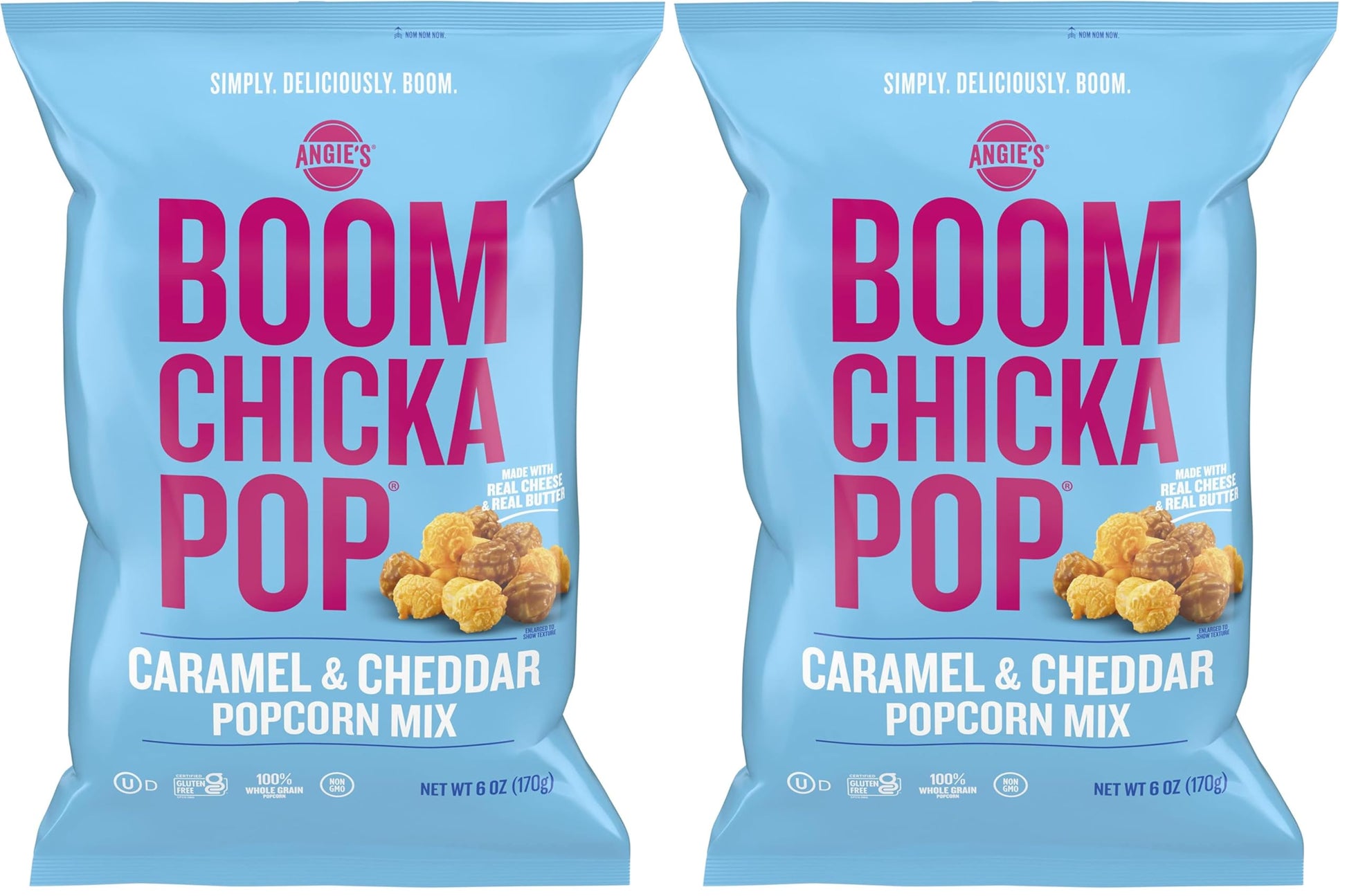 Angies BOOMCHICKAPOP Caramel and Cheddar Mix Popcorn, 6 Oz (Pack of 2)