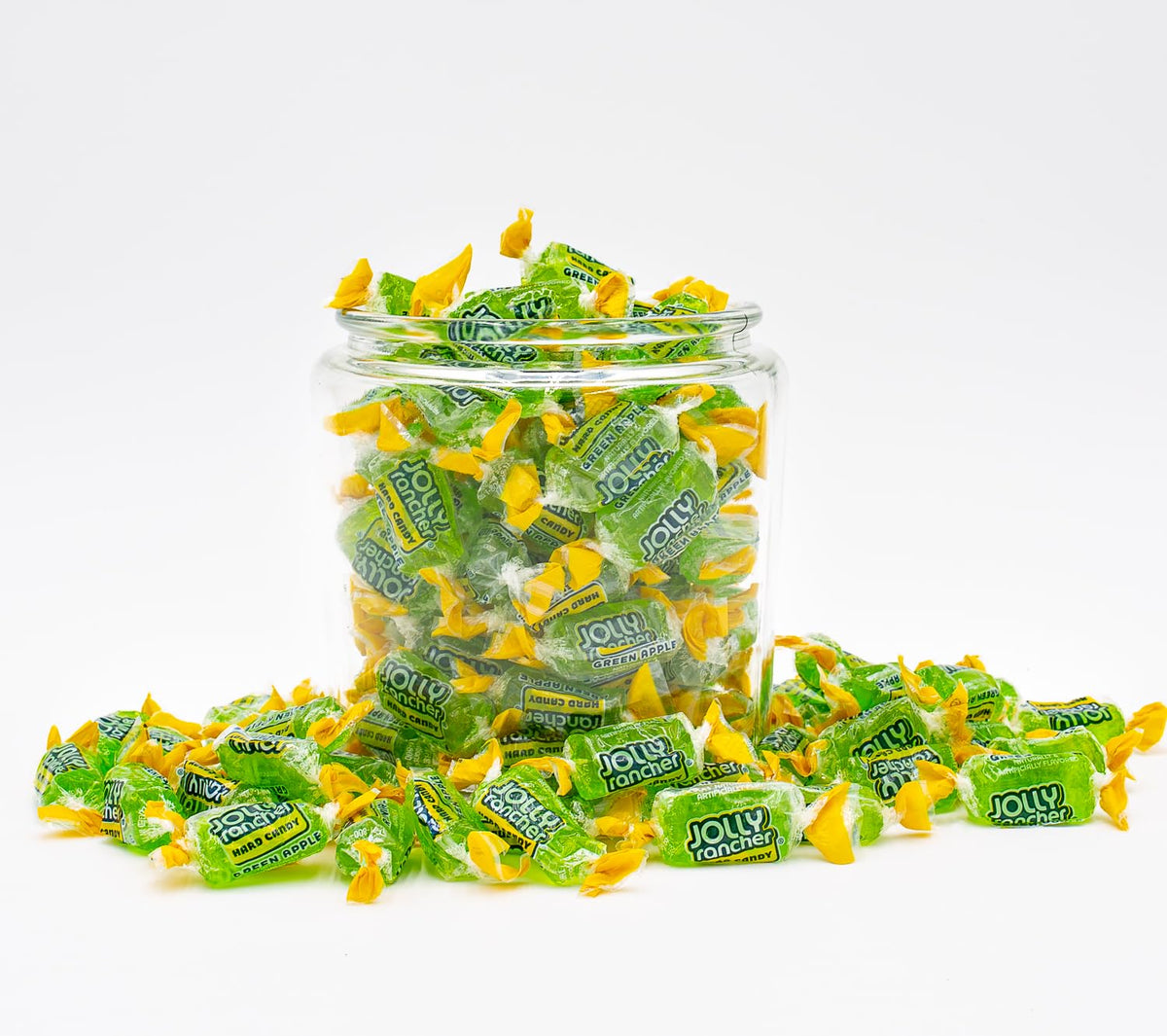 Hard Candy GREEN APPLE Original Flavor 2 lb - Bulk Assorted Twists Display Bag, Individually Wrapped (148 Pieces)