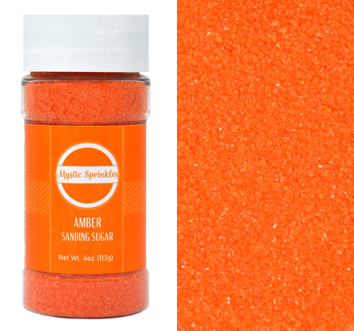 Mystic Sprinkles Sanding Sugar 4Oz Bottles (Amber - Orange Sanding Sugar 4Oz)
