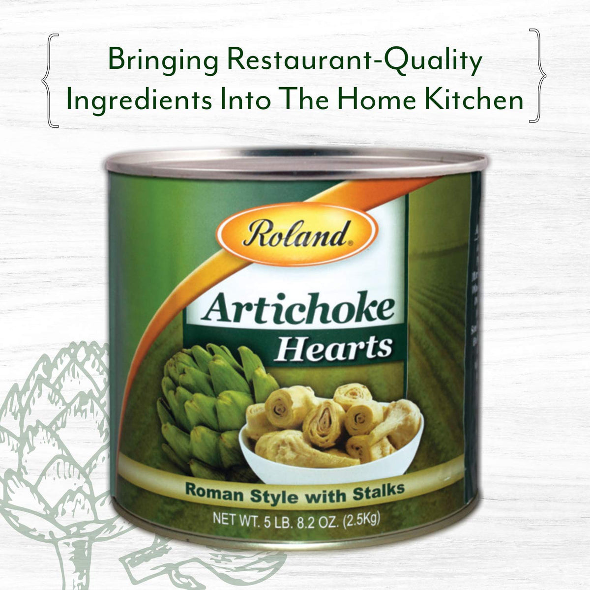 Roland Foods Roman Style Artichoke Hearts with Stalks  Specialty Imported Food  2 LB 15.6 Oz