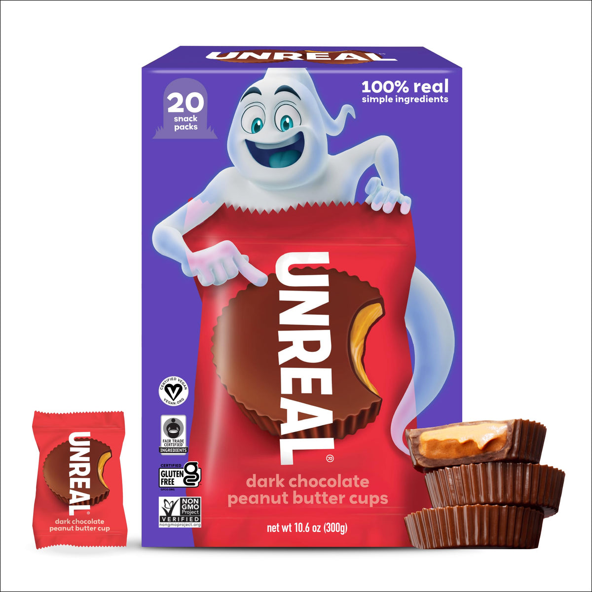 UNREAL Halloween Dark Chocolate Peanut Butter Cups, 10.6 OZ