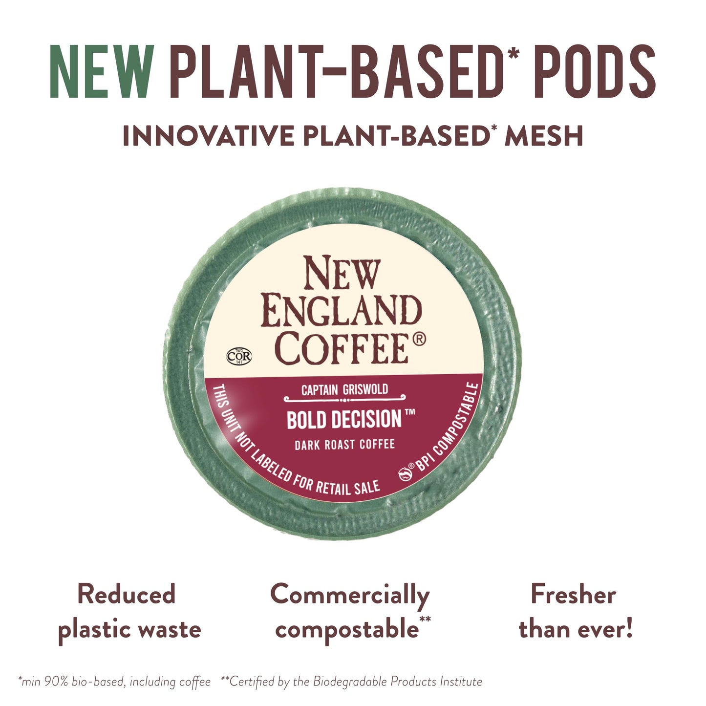 New England Coffee Bold Decision Dark Roast Single Serve Pods, 10ct Box (Pack of 6)