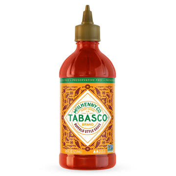 Tabasco® Brand Buffalo Style Sauce, Medium Hot Sauce, Easy-To-Squeeze Bottle, Thick & Tangy, Five Simple Ingredients, Great On Chicken Party Wings & More, 8.6 Fl Oz (Pack Of 1)
