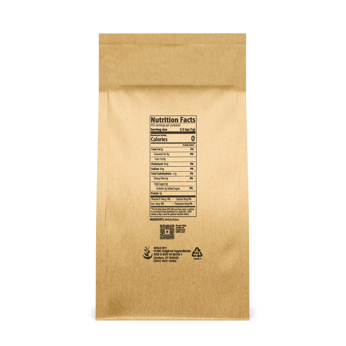 Pure Original Ingredients Methylcellulose (1 lb) Always Pure, Thickener & Emulsifier, Food Grade