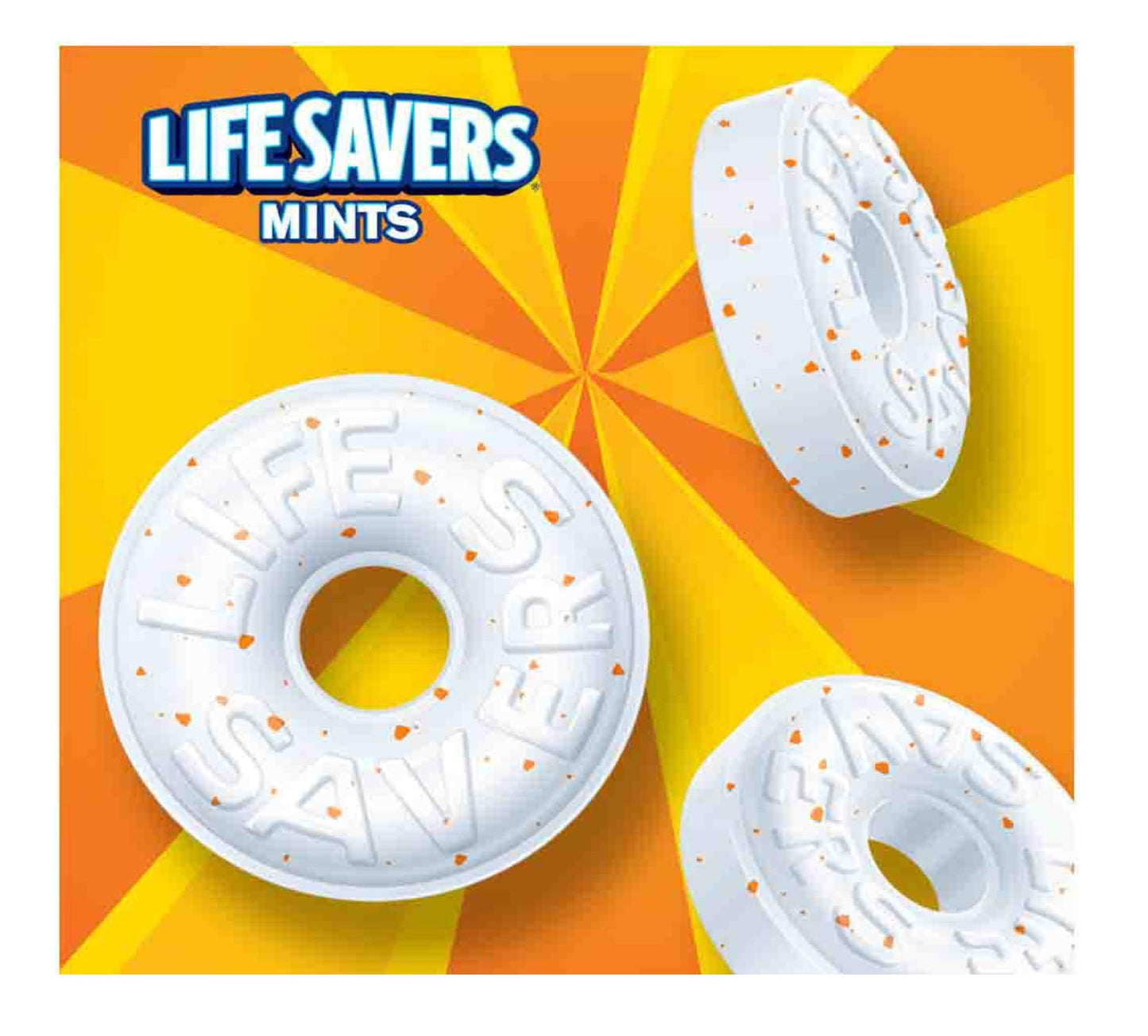 Orange Mint Life Savers - Pack Of 2 - Invigorating Orange Flavor - Great For Snacking On The Go - Perfect For The Whole Family