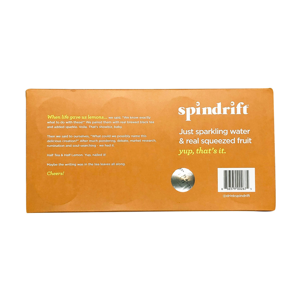 SPINDRIFT HALF TEA & HALF LEMON SPARKLING WATER CAN IN BOX 8 CT 96 OZ - 0856579002671