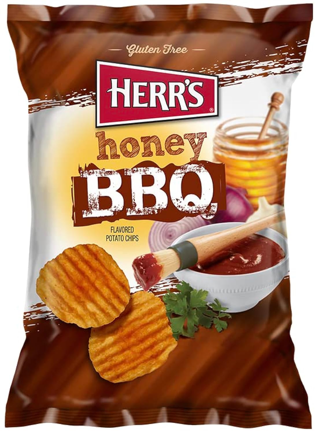 Herrs Honey BBQ Potato Chips, 1 Oz. (Pack of 42), Brown, Model 72600008861