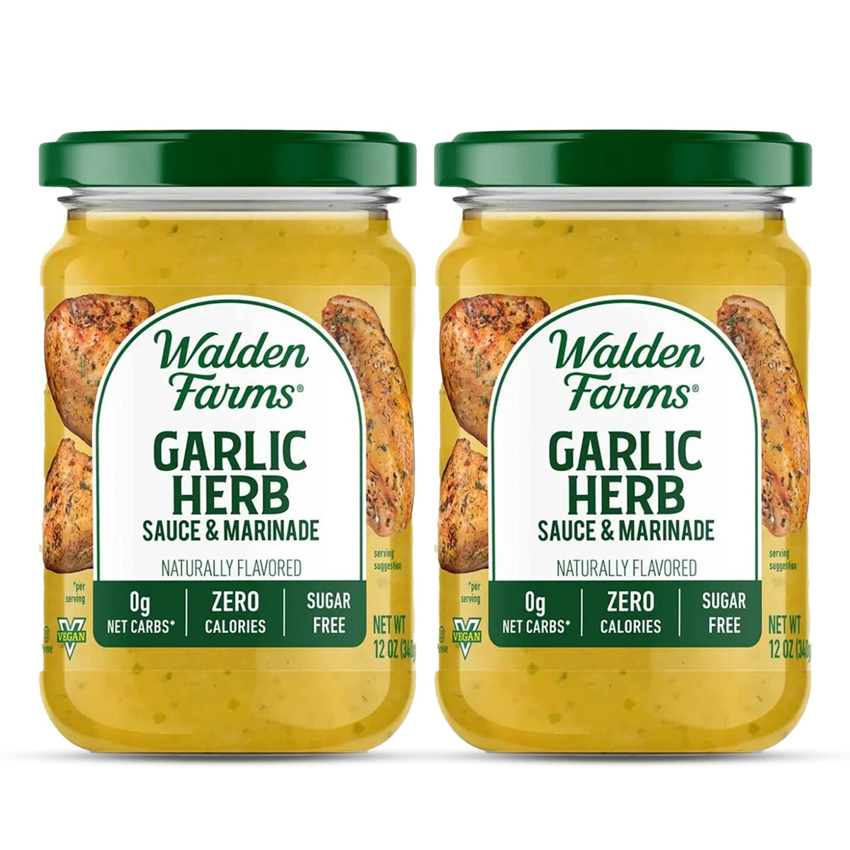 Walden Farms Sauce (12 Fl Oz (Pack of 2), Garlic Herb)