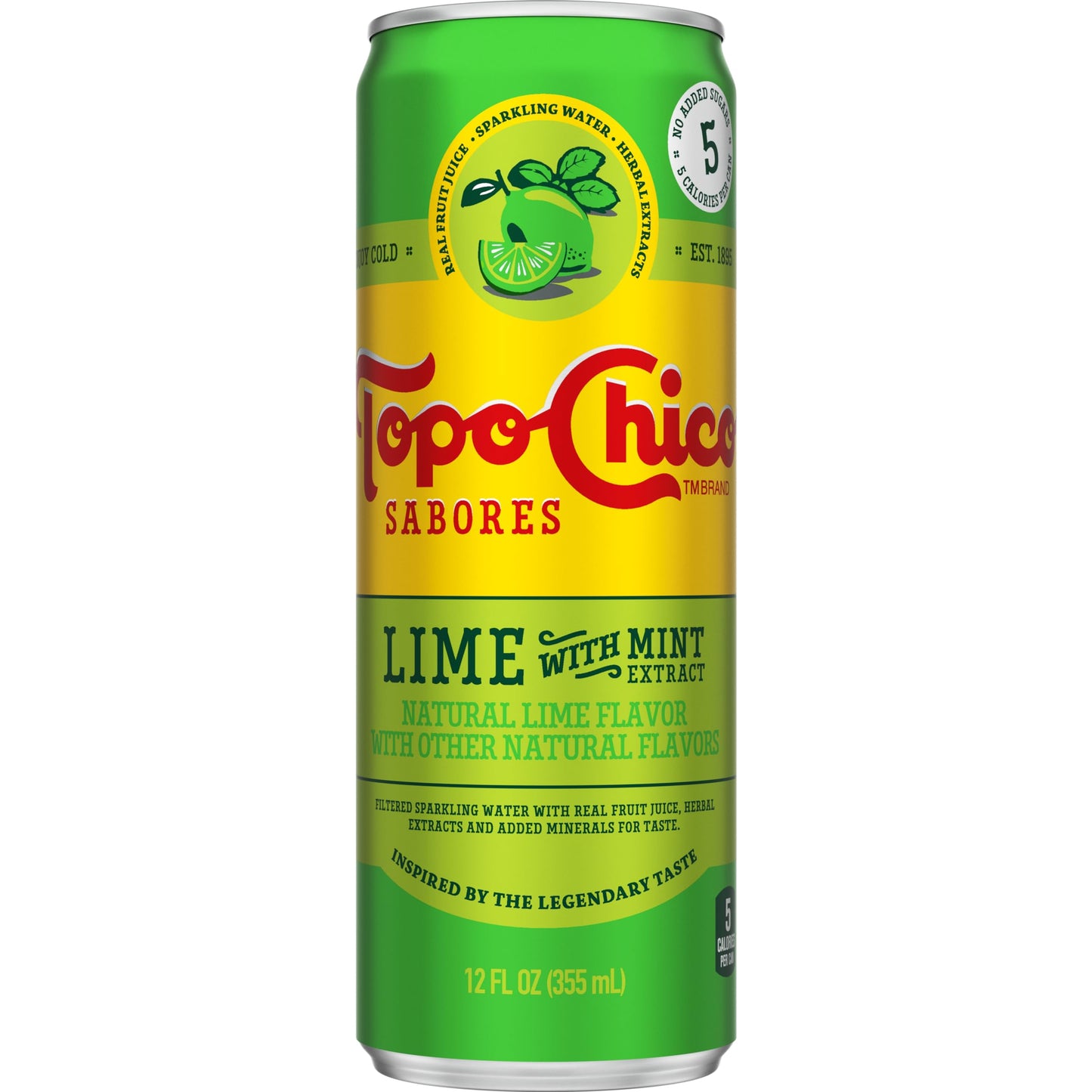 Topo Chico Sparkling Water Lime with Mint Extract 12oz Can