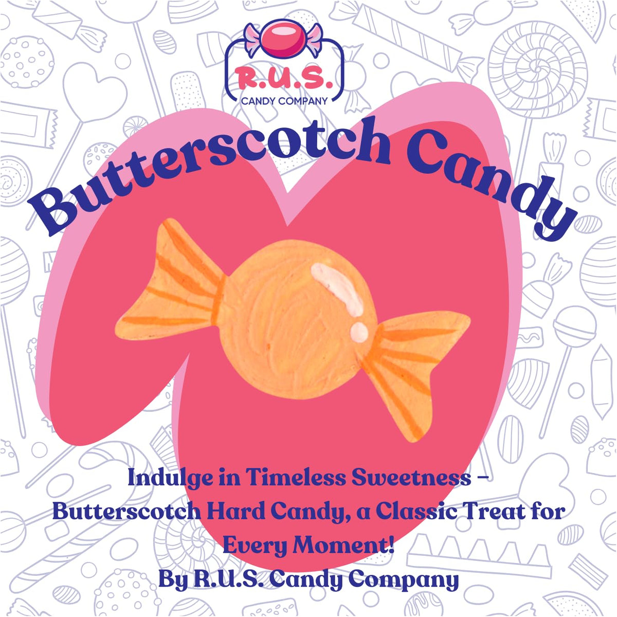R.U.S. Candy Company Butterscotch Disc Candy - 3 Pound Bag - Classic Hard Candy, Gluten-Free, Perfect For Parties And Gift Giving (3 Pound, Butterscotch)