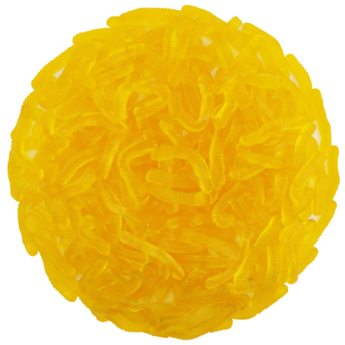 FirstChoiceCandy Sweet & Sour Gummy Worms, Multi Flavors and Solid Colors (1 Pound, Yellow Pineapple)